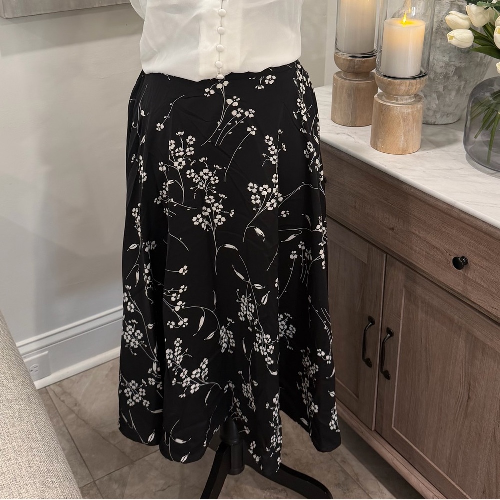 Floral Black Skirt